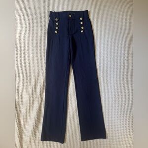 Lauren Ralph Lauren Navy Sailor Ponte Trousers with Gold Buttons